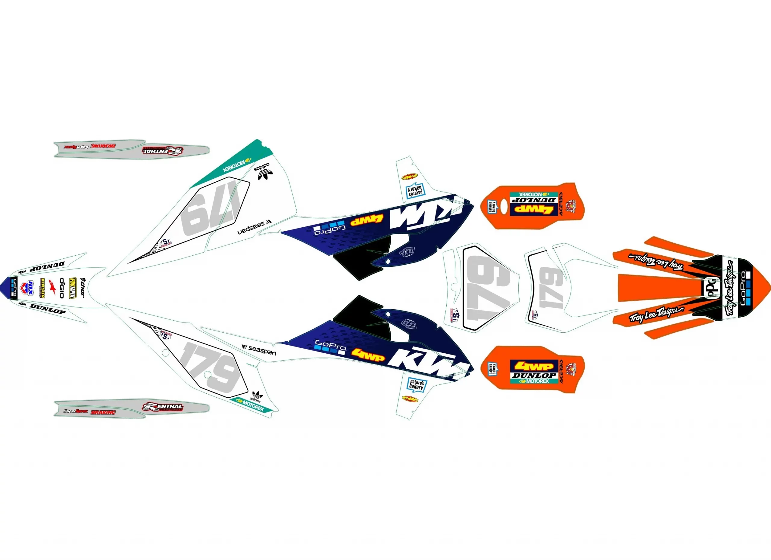 kit déco ktm exc / exc f (2020 2023) gopro