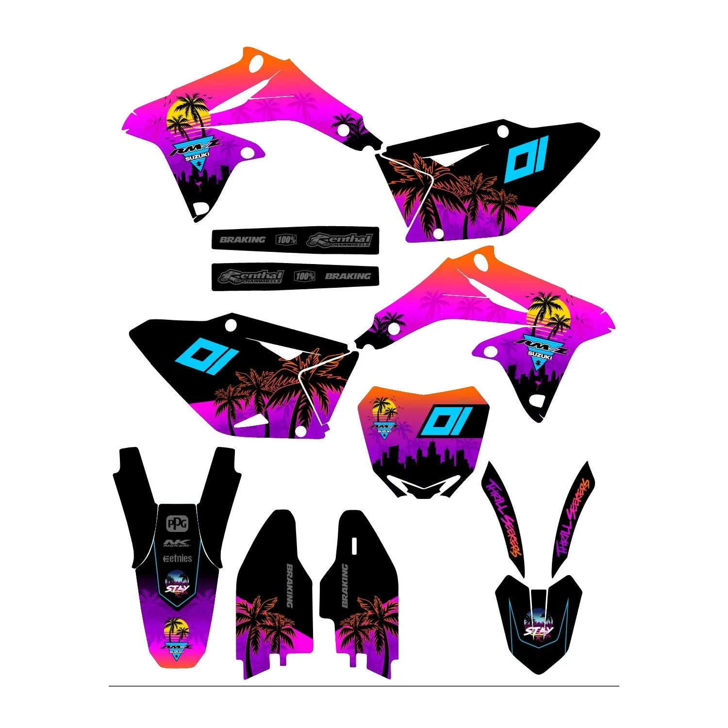 suzuki 450 rmz (2008 2017) gta graphic kit