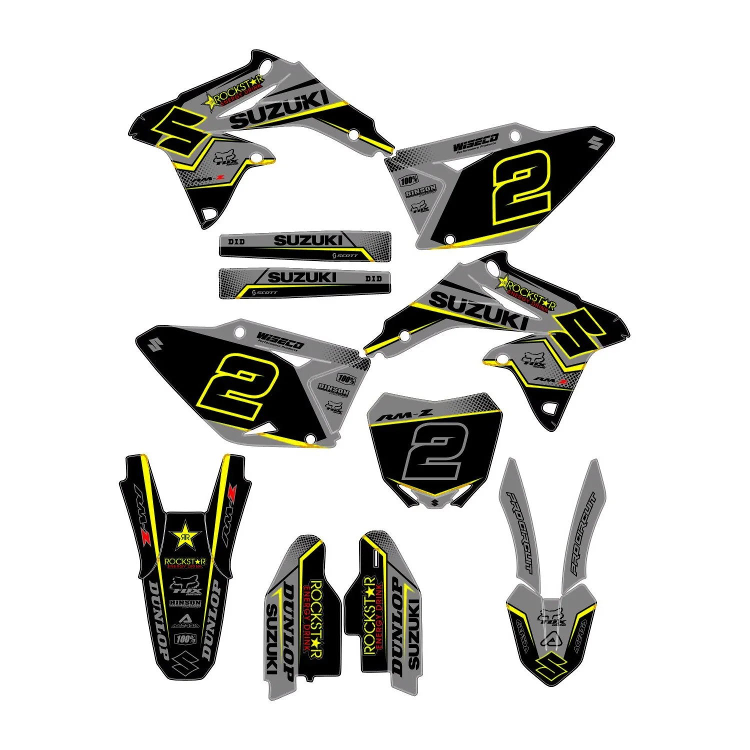 kit déco suzuki 450 rmz (2008 2017) line jaune