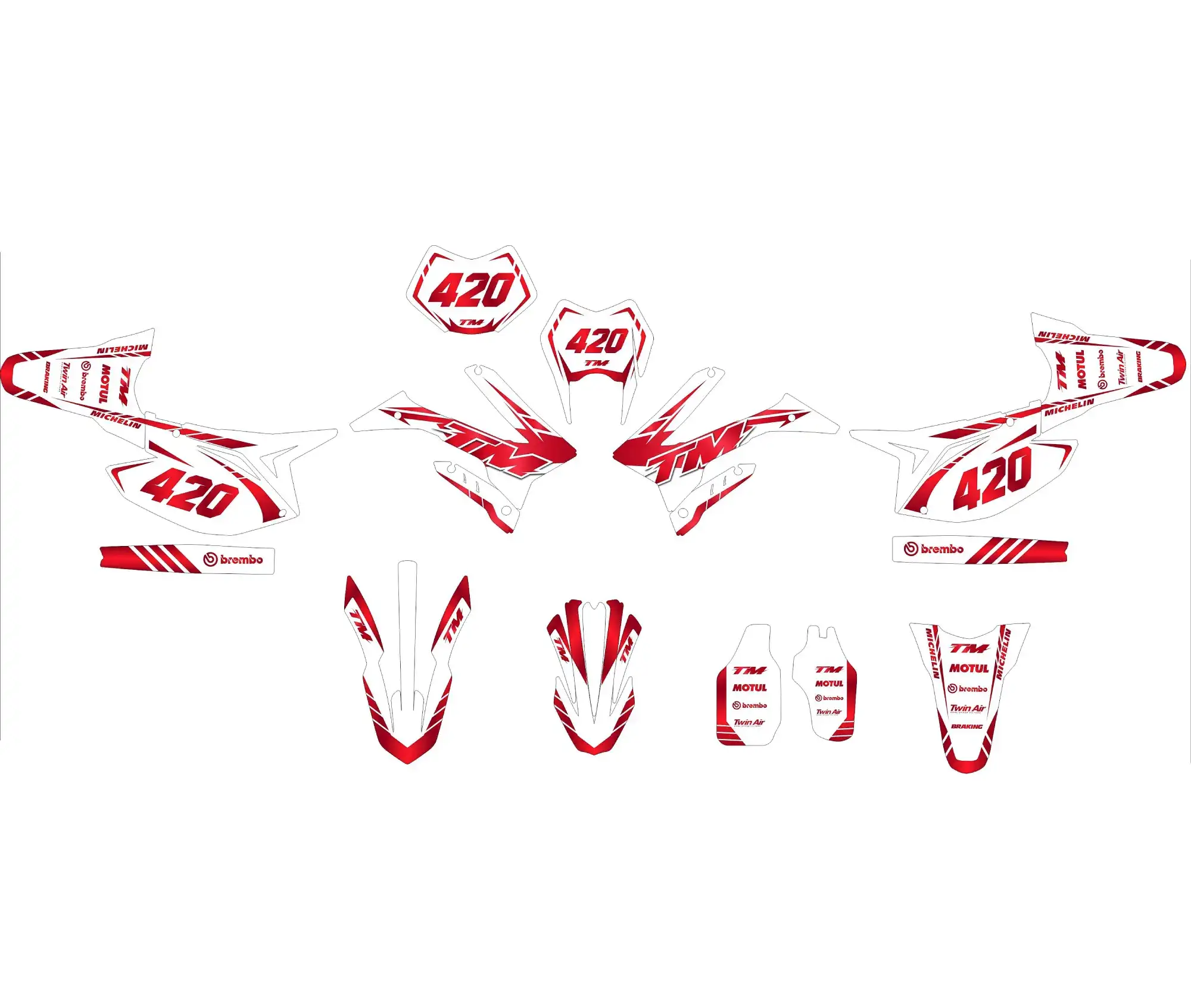 kit déco tm racing (2015 2021) gotam rouge