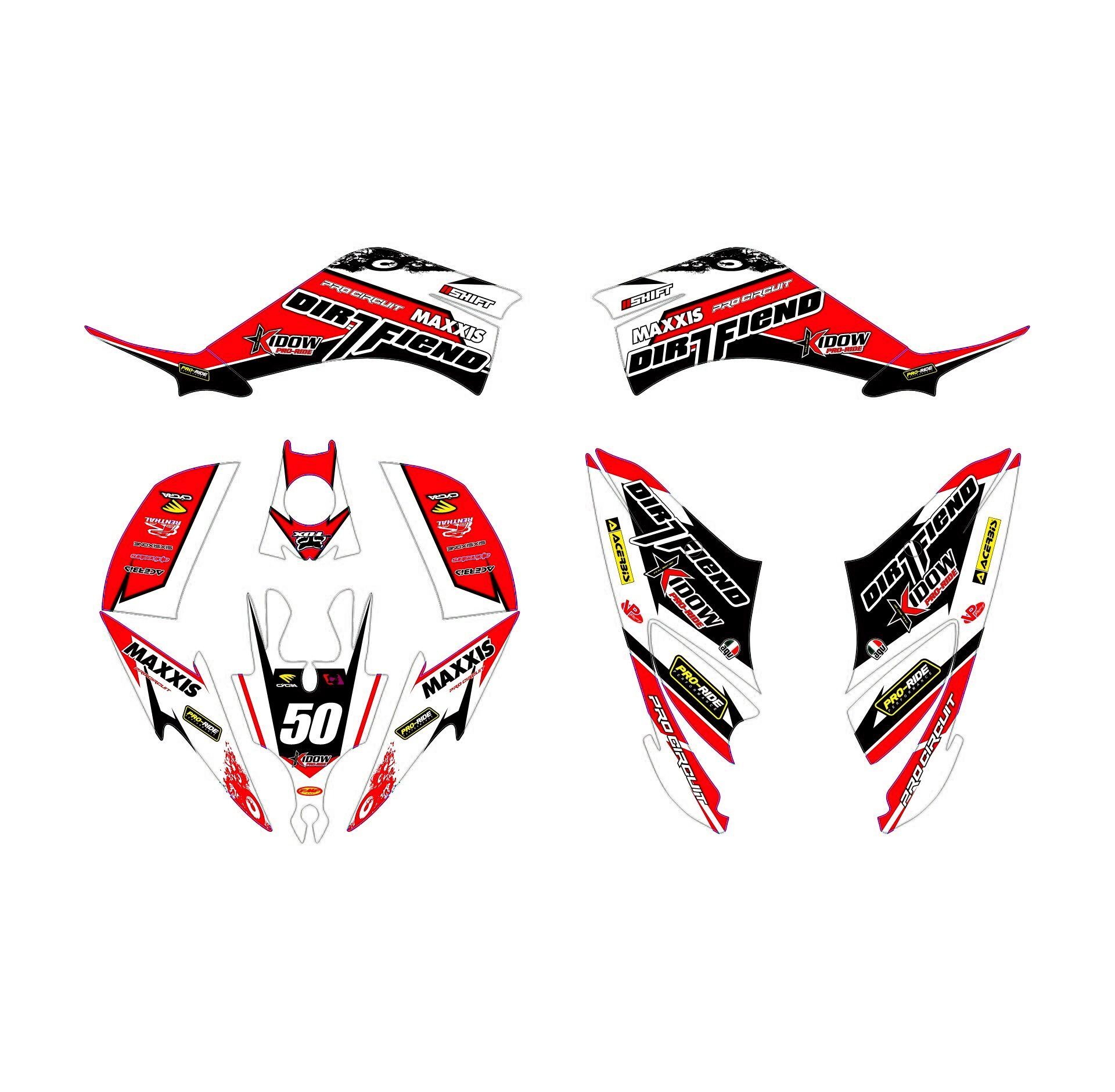 kit déco yamaha yfm 250 raptor maxxis rouge