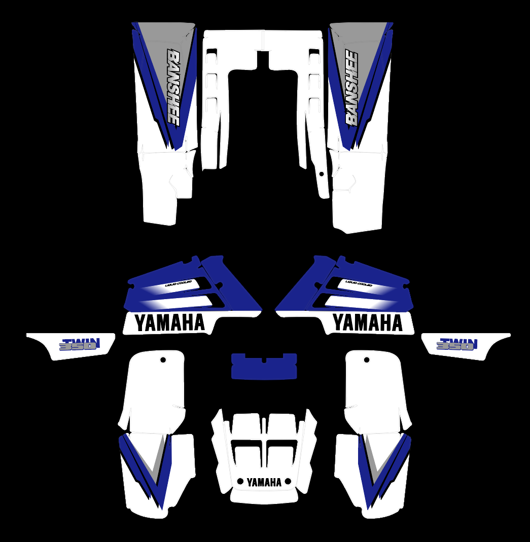 kit déco yamaha 350 banshee origine bleu