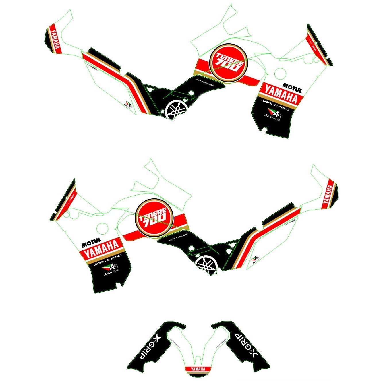 kit déco yamaha 700 tenere ar rouge