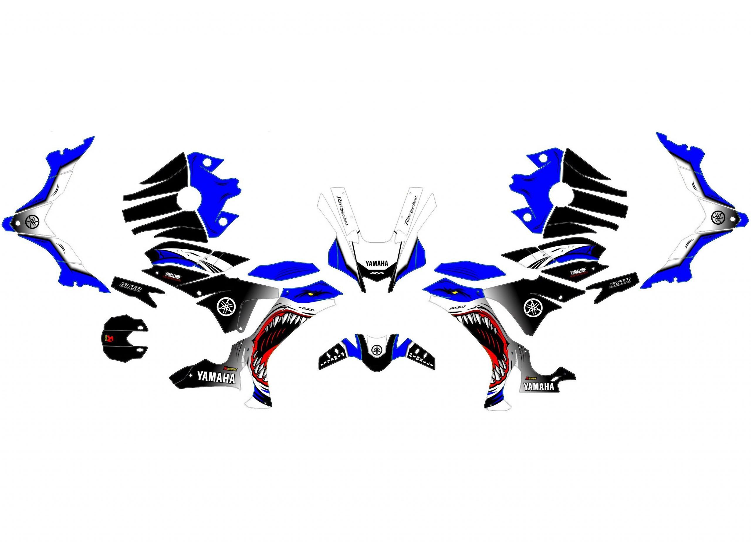 kit déco yamaha r1 requin bleu