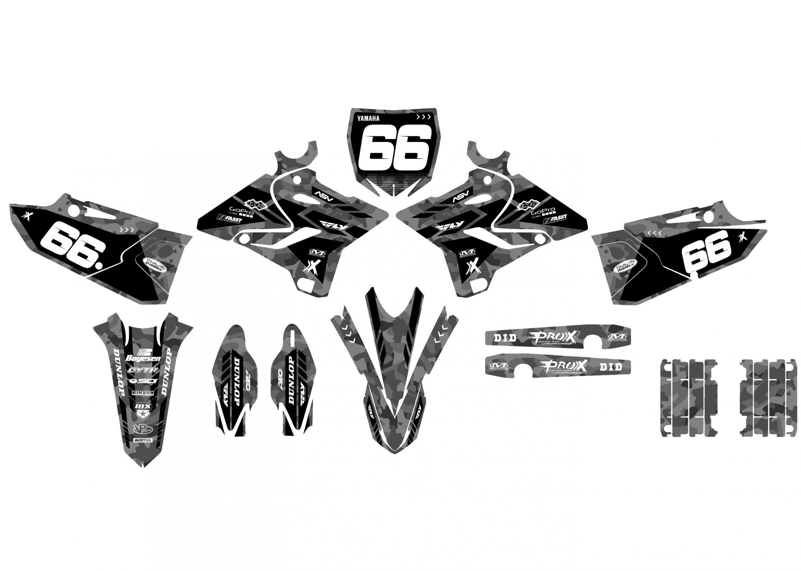 kit déco yamaha 125 yz (2015 2021) camouflage