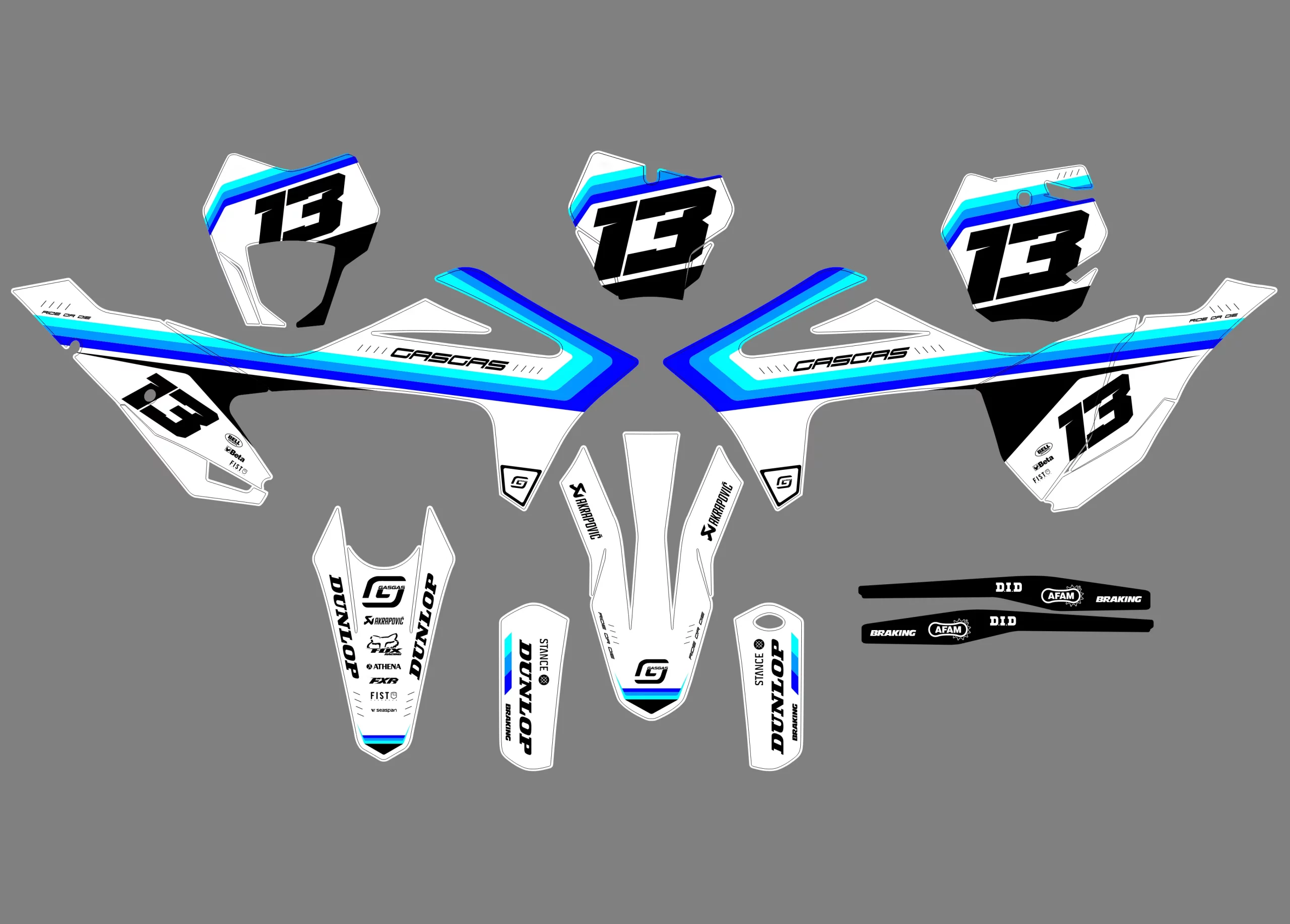 kit déco gasgas ec (2021 2023) line bleu