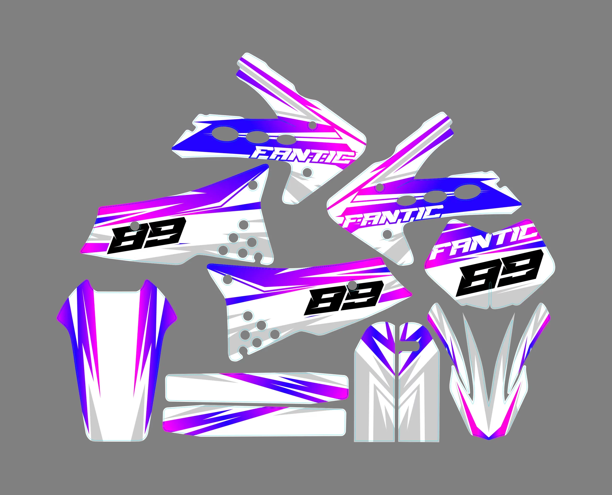 kit déco fantic cabarello 50 – airon bleu / rose