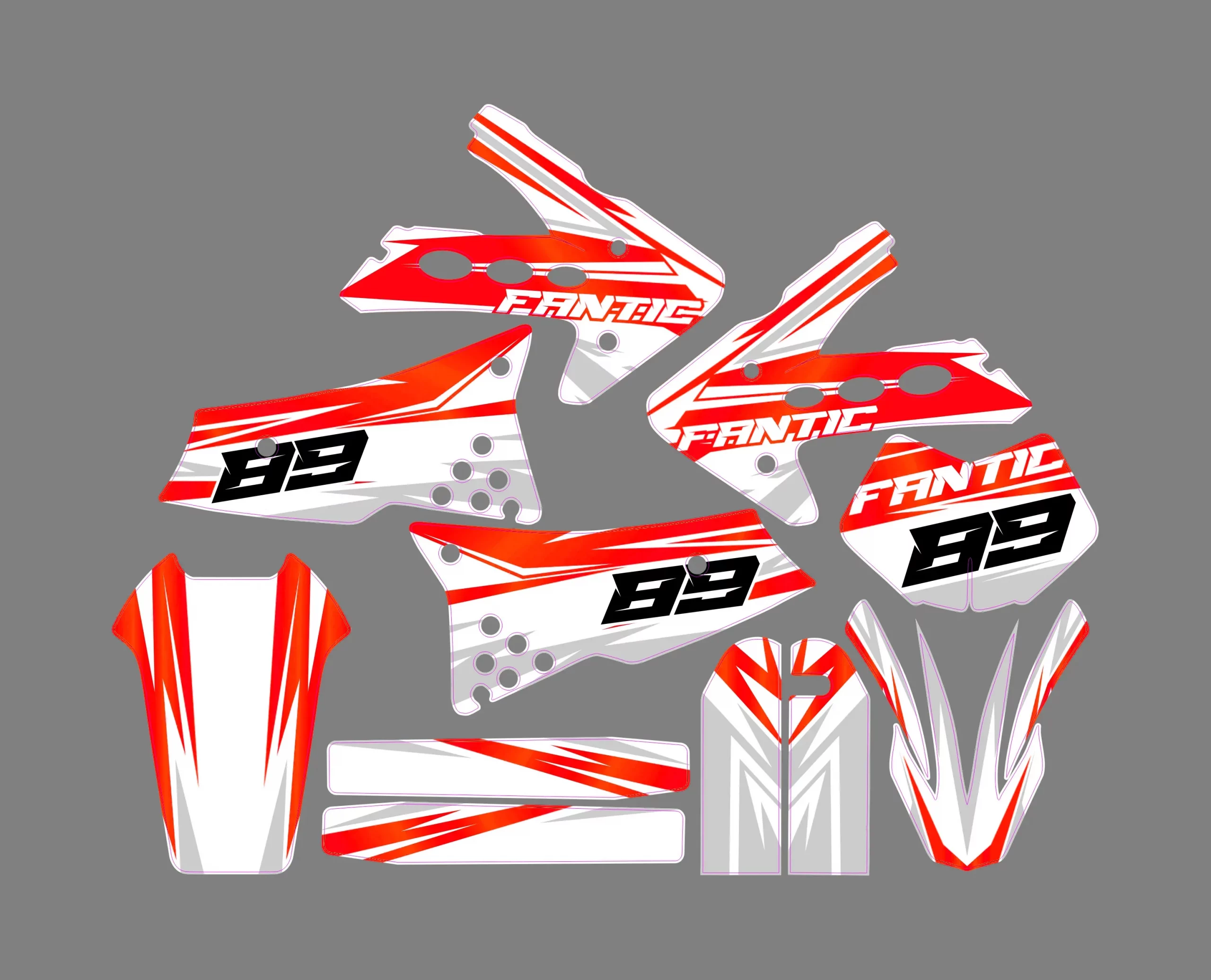 kit déco fantic cabarello 50 – airon rouge