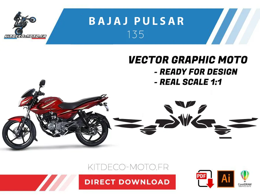 template bajaj pulsar 135 vector