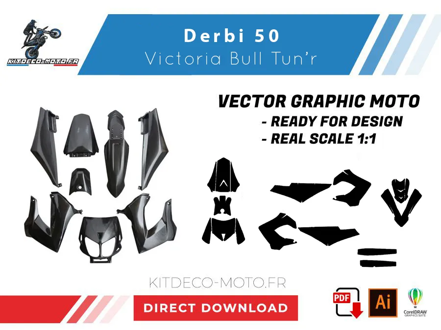 template derbi 50 victoria bull tun'r vector