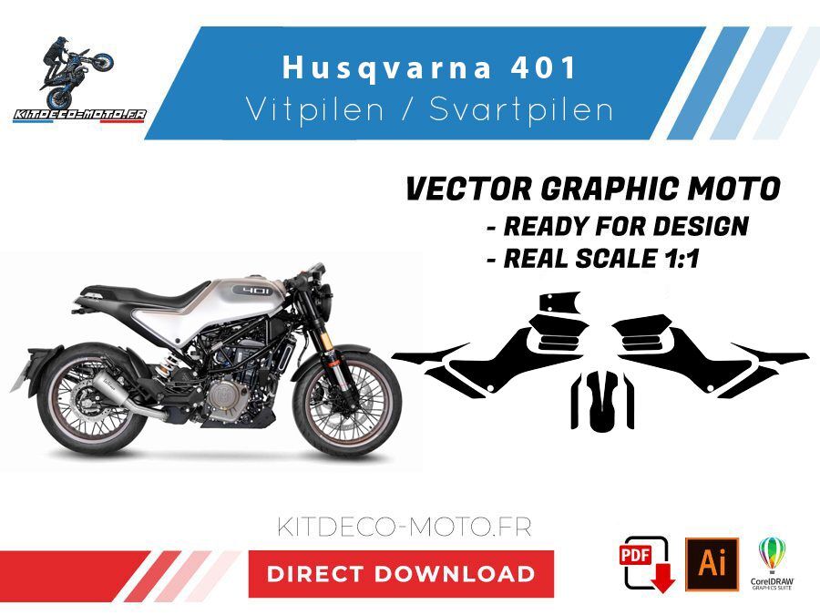 template husqvarna 401 vitpilen / svartpilen vector