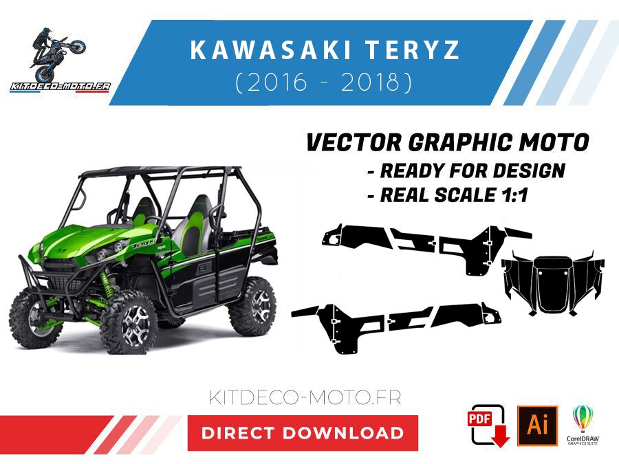 template kawasaki teryz (2016 2018) vector