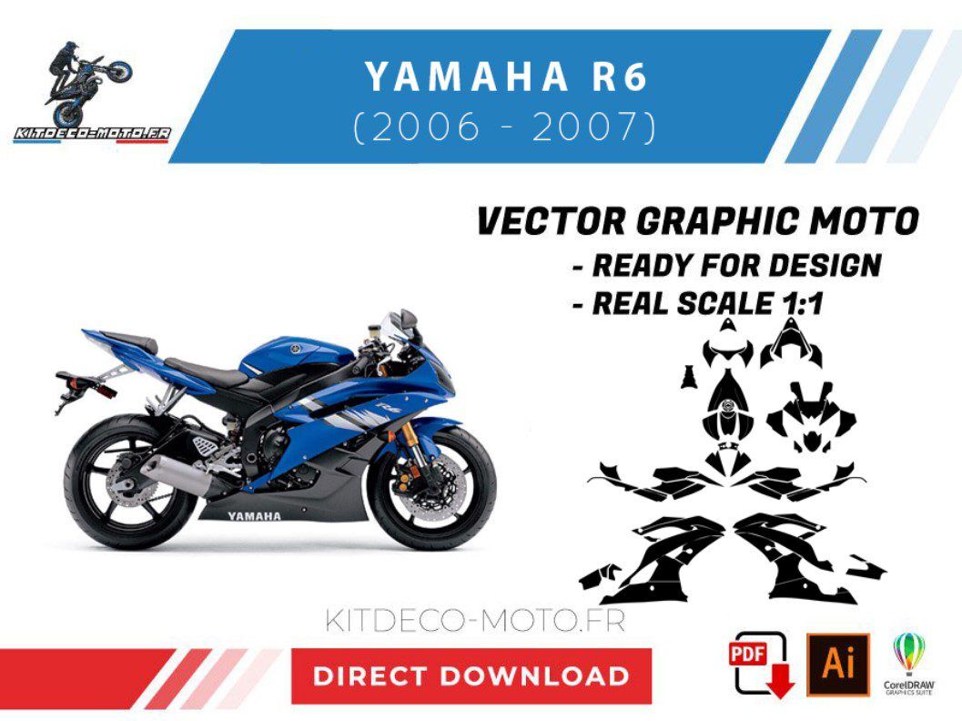 template yamaha yzf r6 (2006 2007) vector