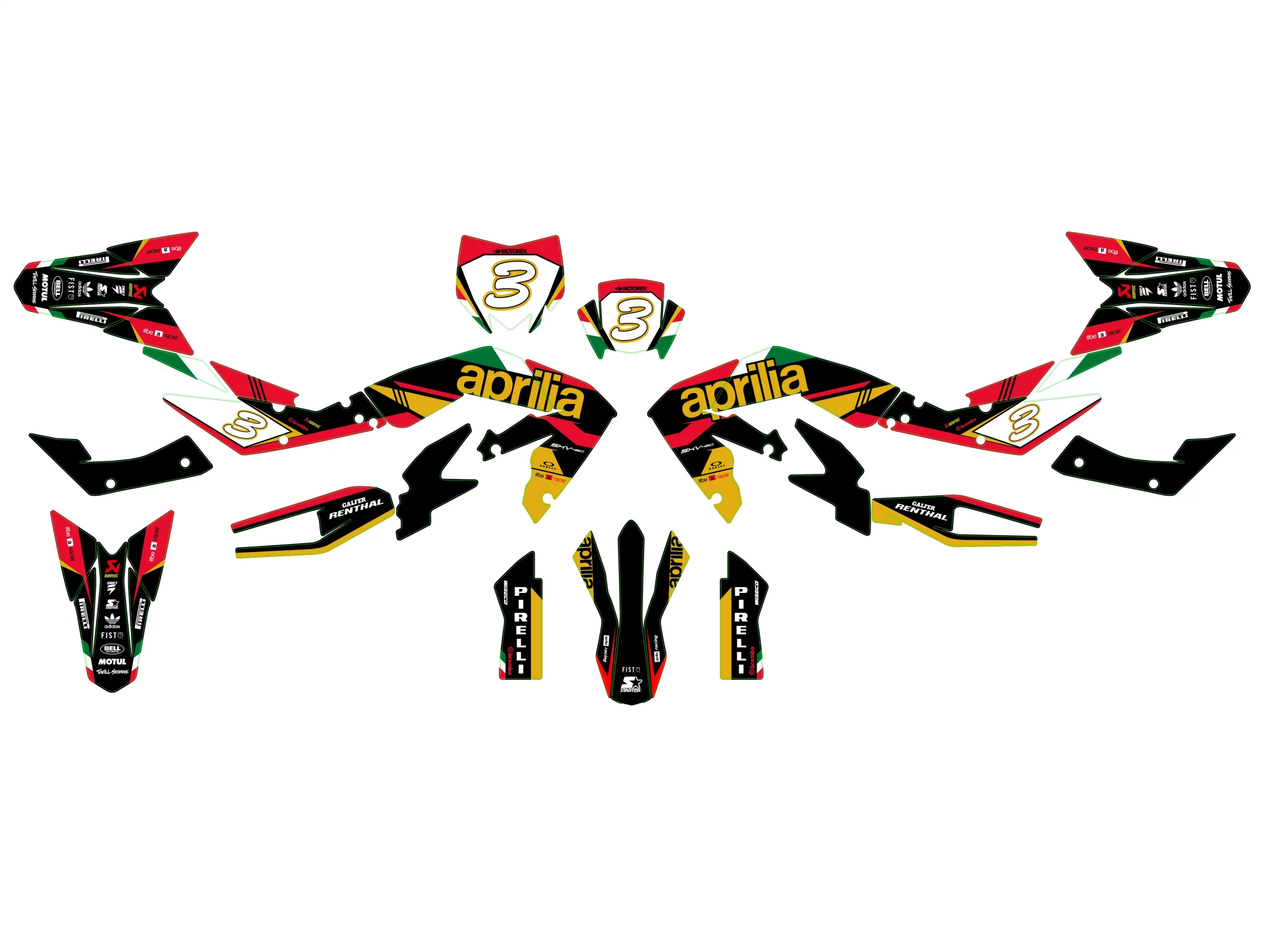 kit déco aprilia 450 550 sxv rxv gold factory