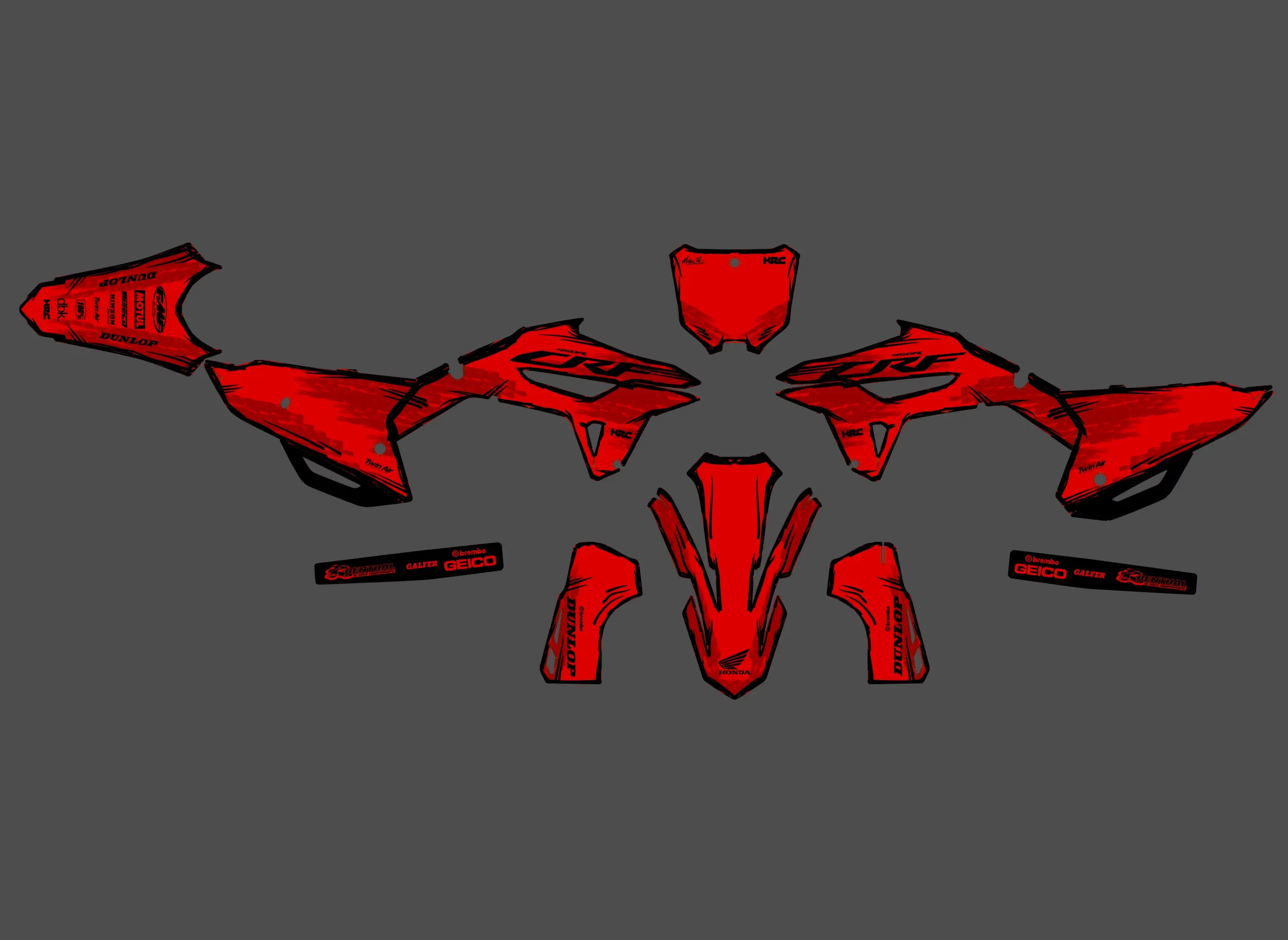 kit déco honda 450 crf (2021 2024) cartoon