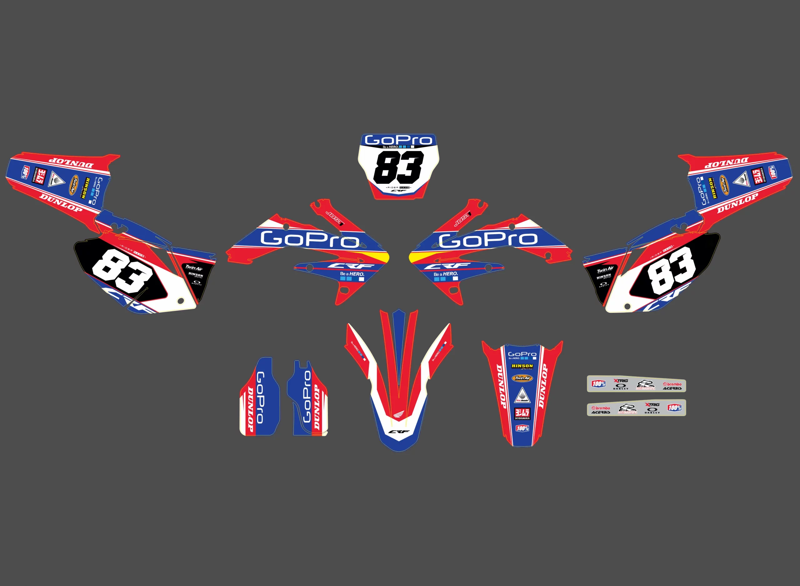 kit déco honda 250 crf (2004 2005) gopro