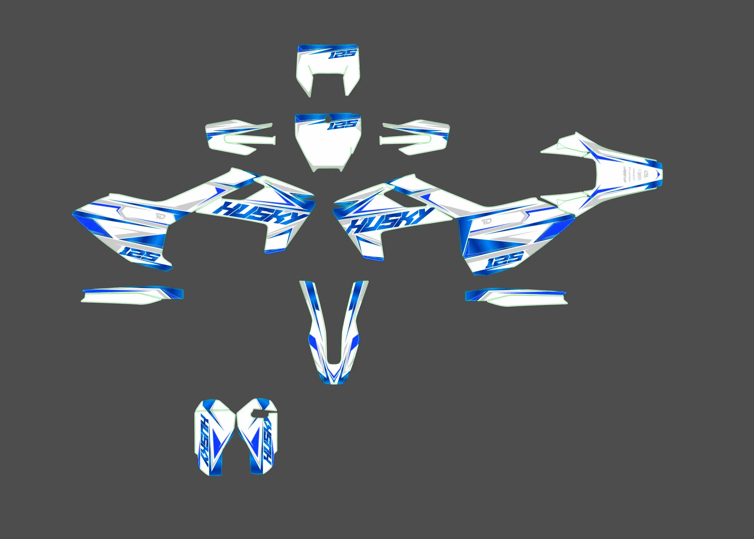 kit déco husqvarna tc / fc / fs (2016 2018) airon bleu