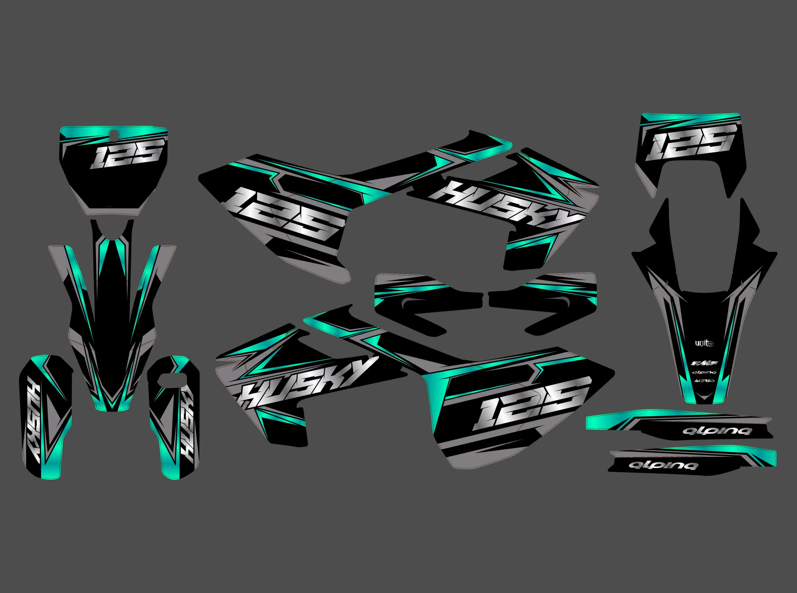 kit déco husqvarna tc / fc / fs (2016 2018) gotam cyan