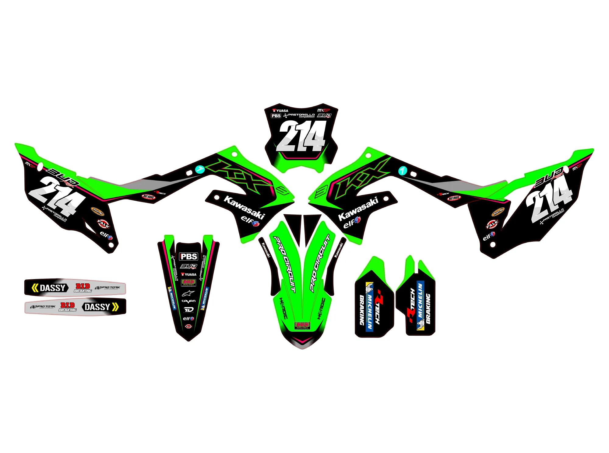 kit déco kawasaki 450 kxf (2019 2023) détail rouge