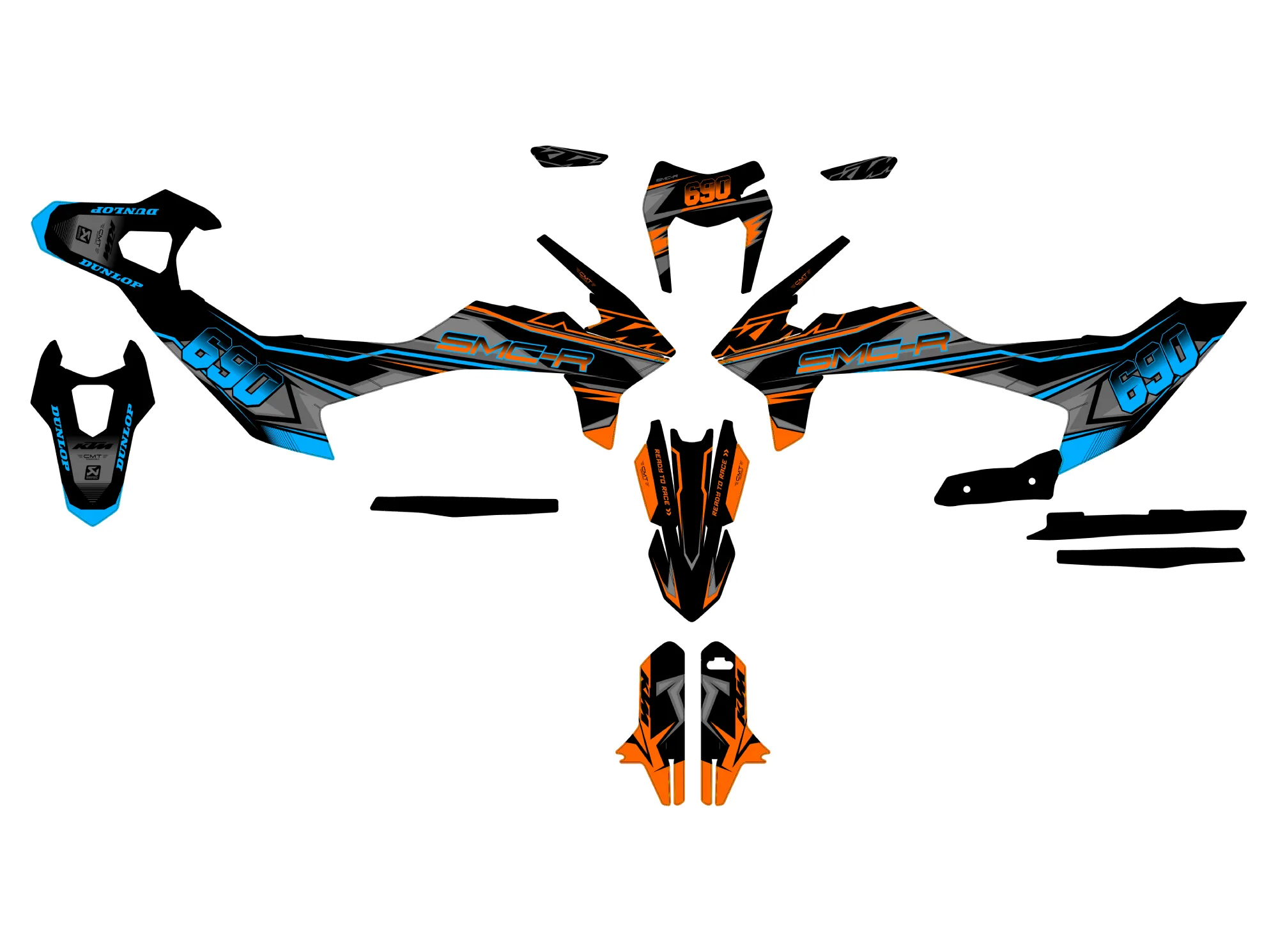 kit déco ktm 690 smcr (2019 2024) bi color