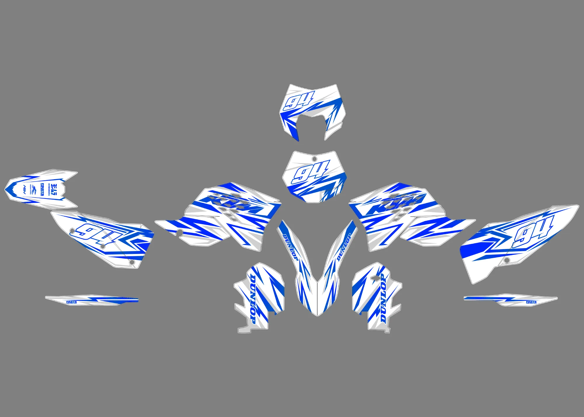 kit déco ktm exc / exc f (2008 2011) magic bleu