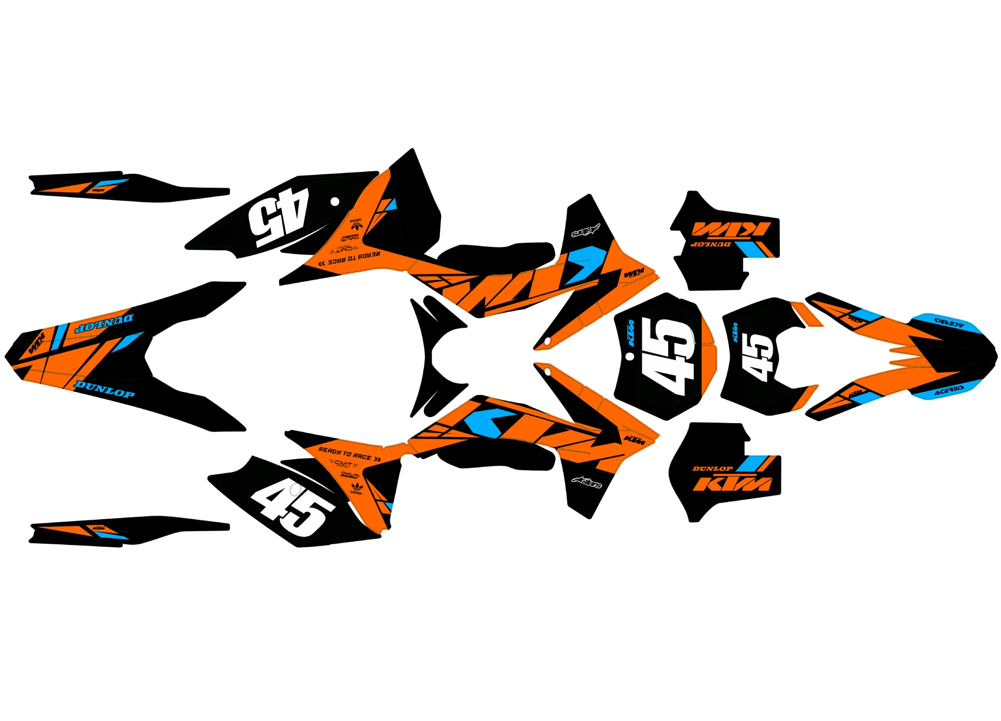 kit déco ktm exc / exc f (2012 2013) airline