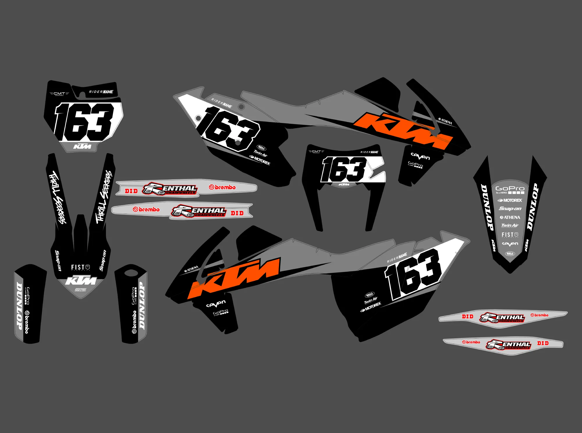 kit déco ktm exc / exc f (2017 2019) simple #2