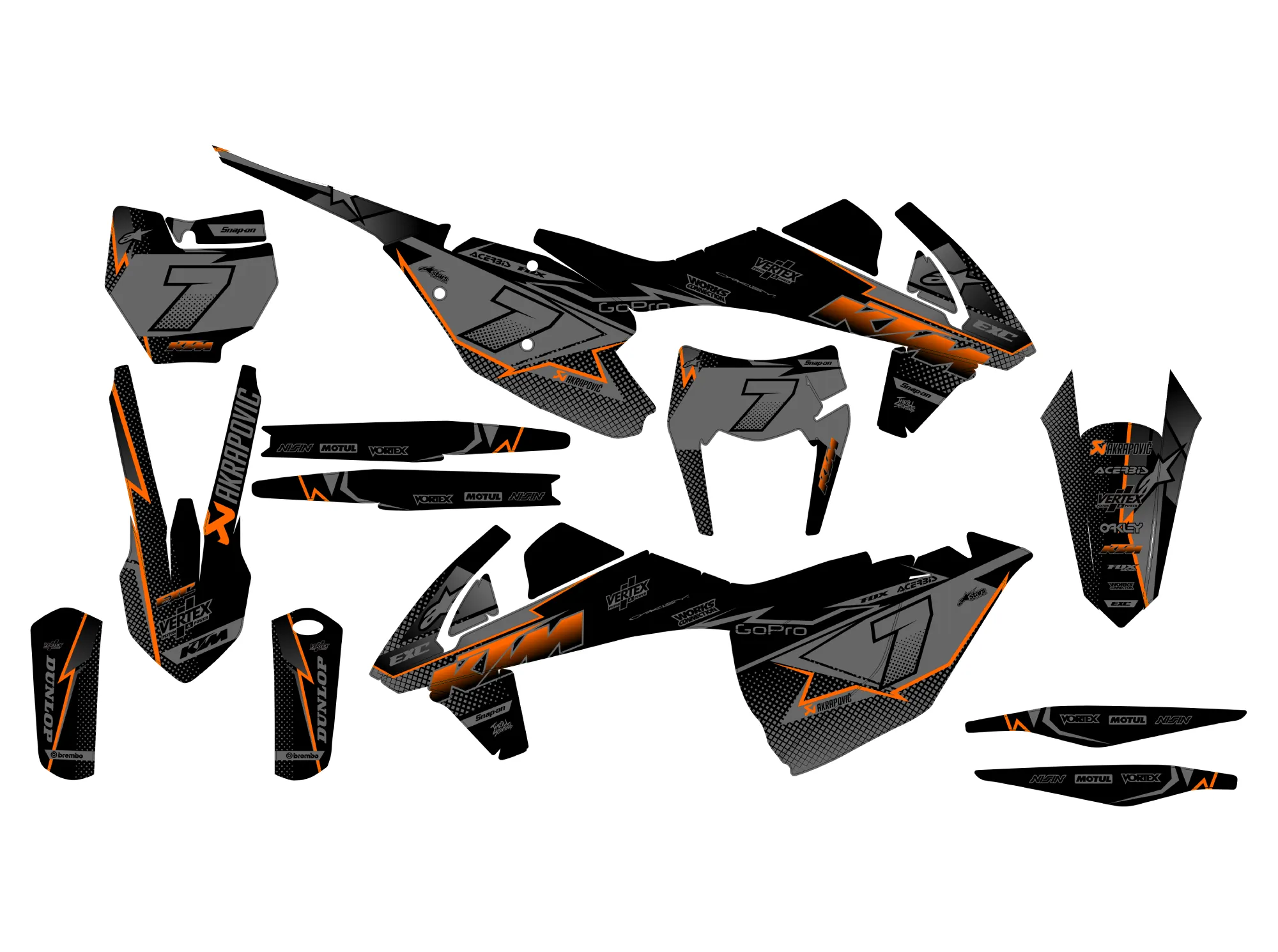 kit déco ktm exc / exc f (2017 2019) sportif