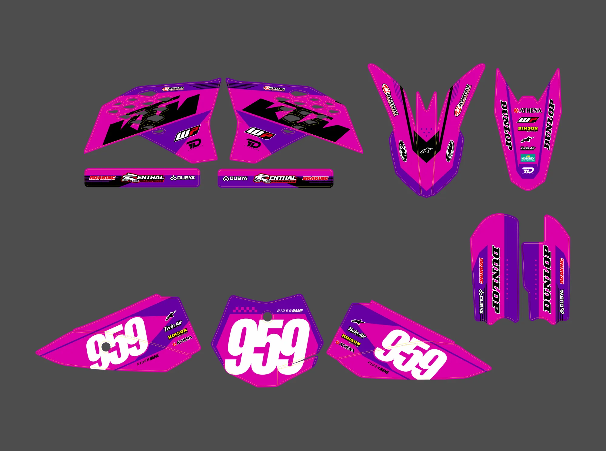 kit déco ktm 50 sx (2009 2015) race rose