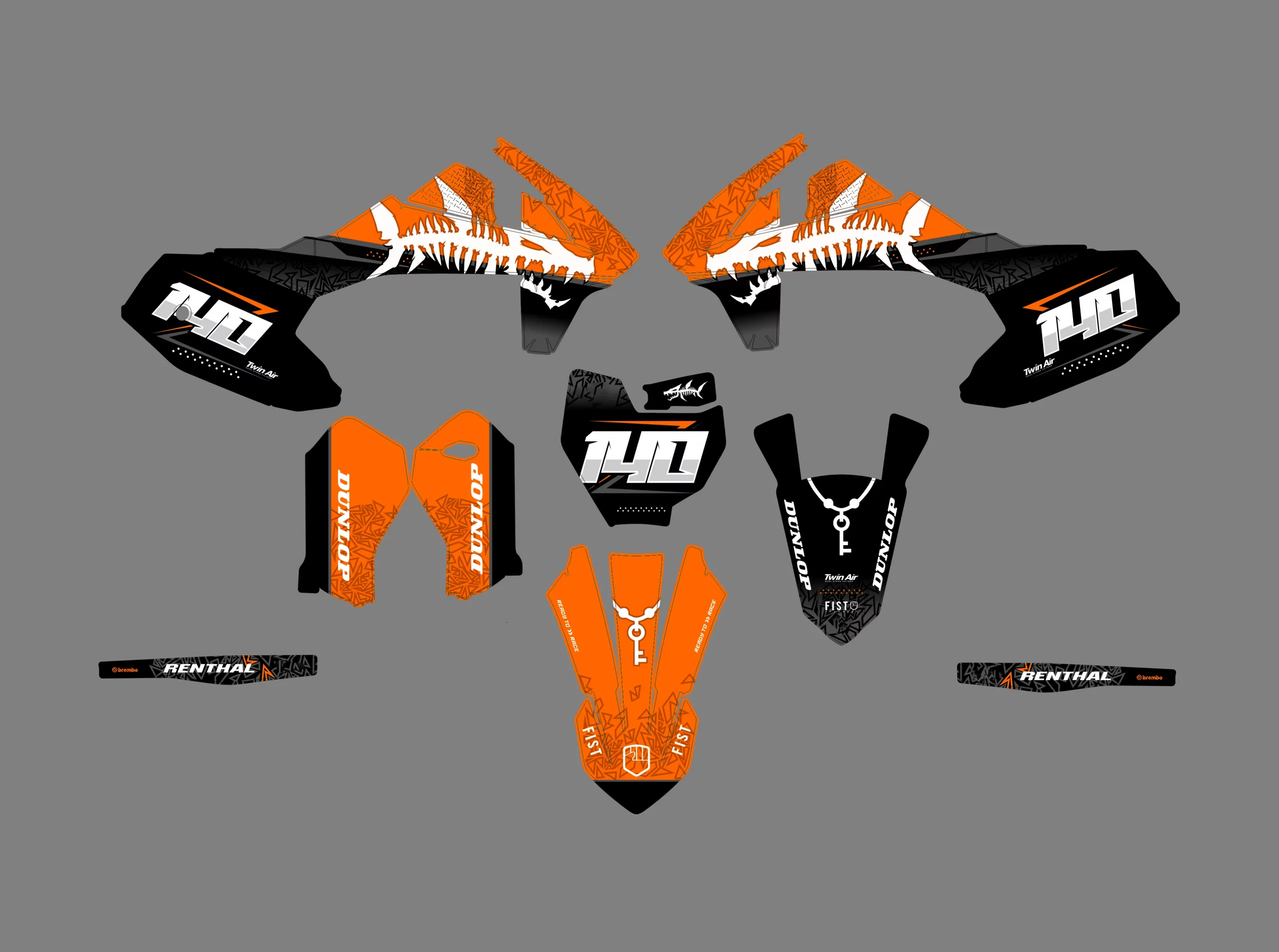 kit déco ktm 50 sx (2016 2023) poisson