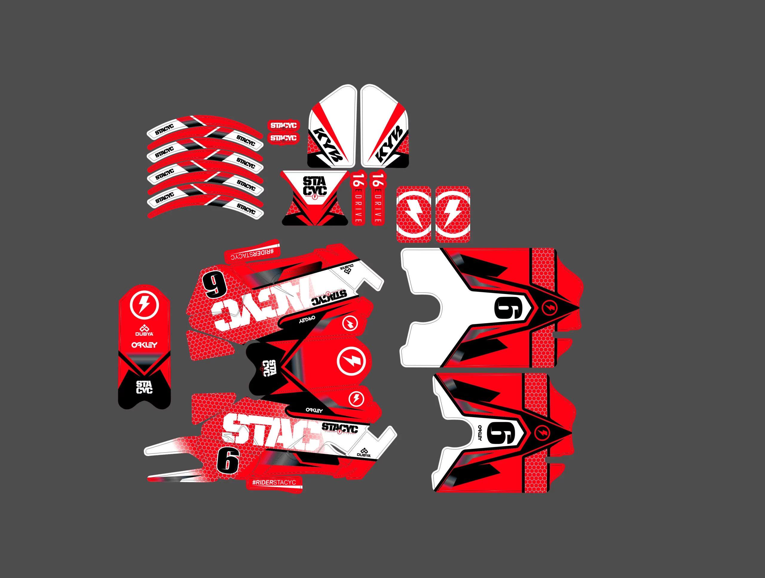 kit déco stacyc 16edrive energy rouge