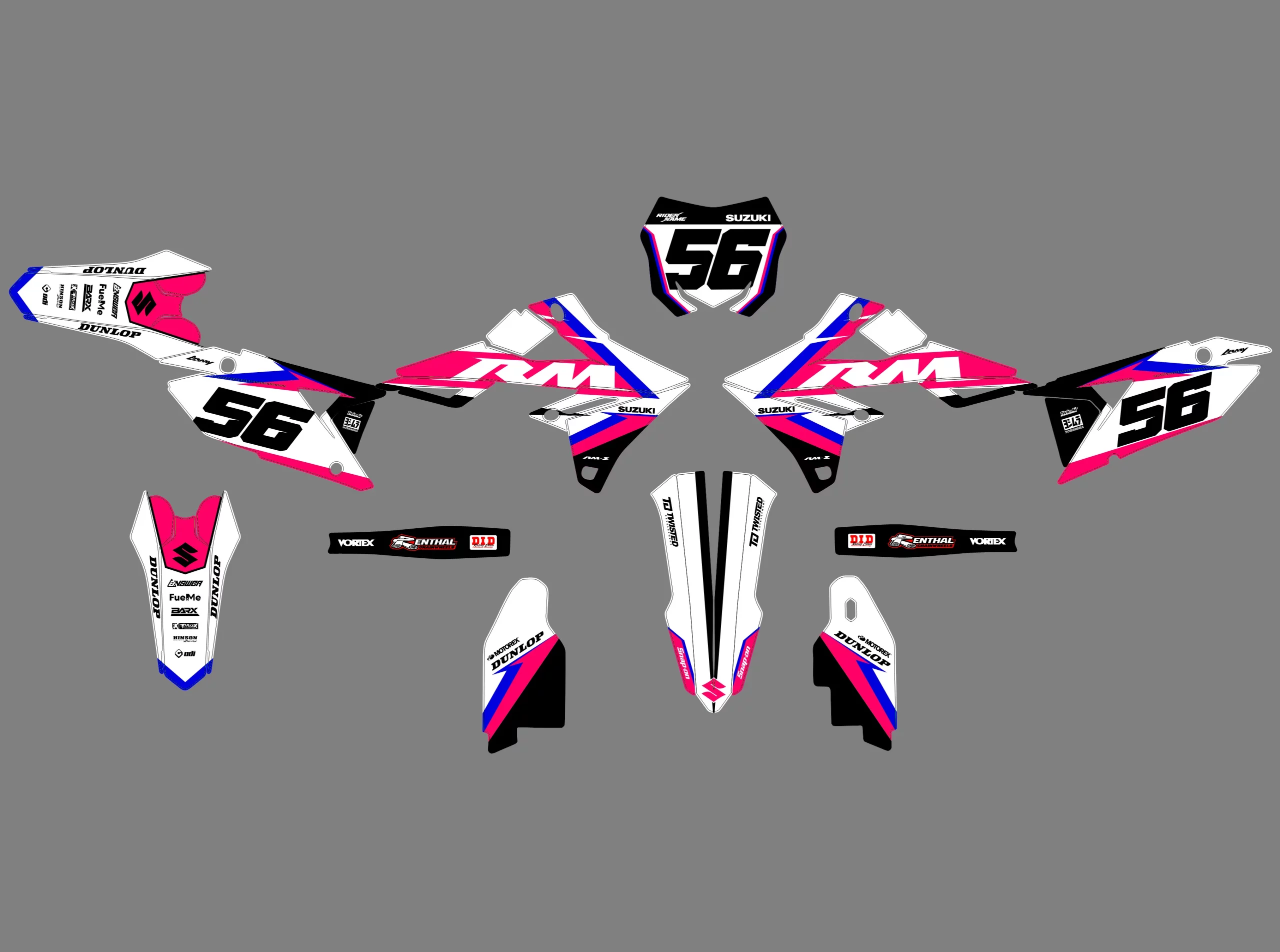 kit déco suzuki 450 rmz (2018 2024) factory rose