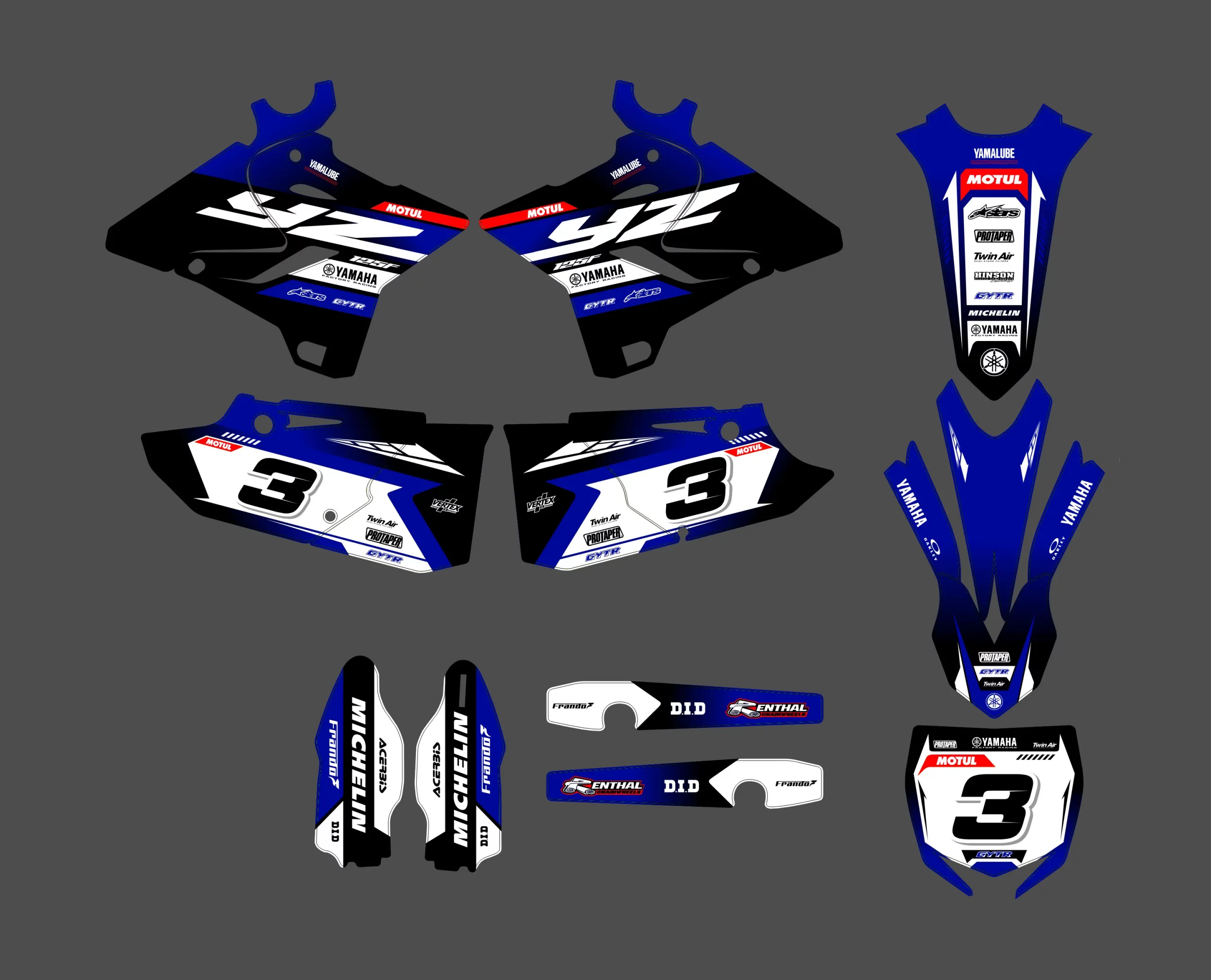 kit déco yamaha 125 yz (2015 2021) trando