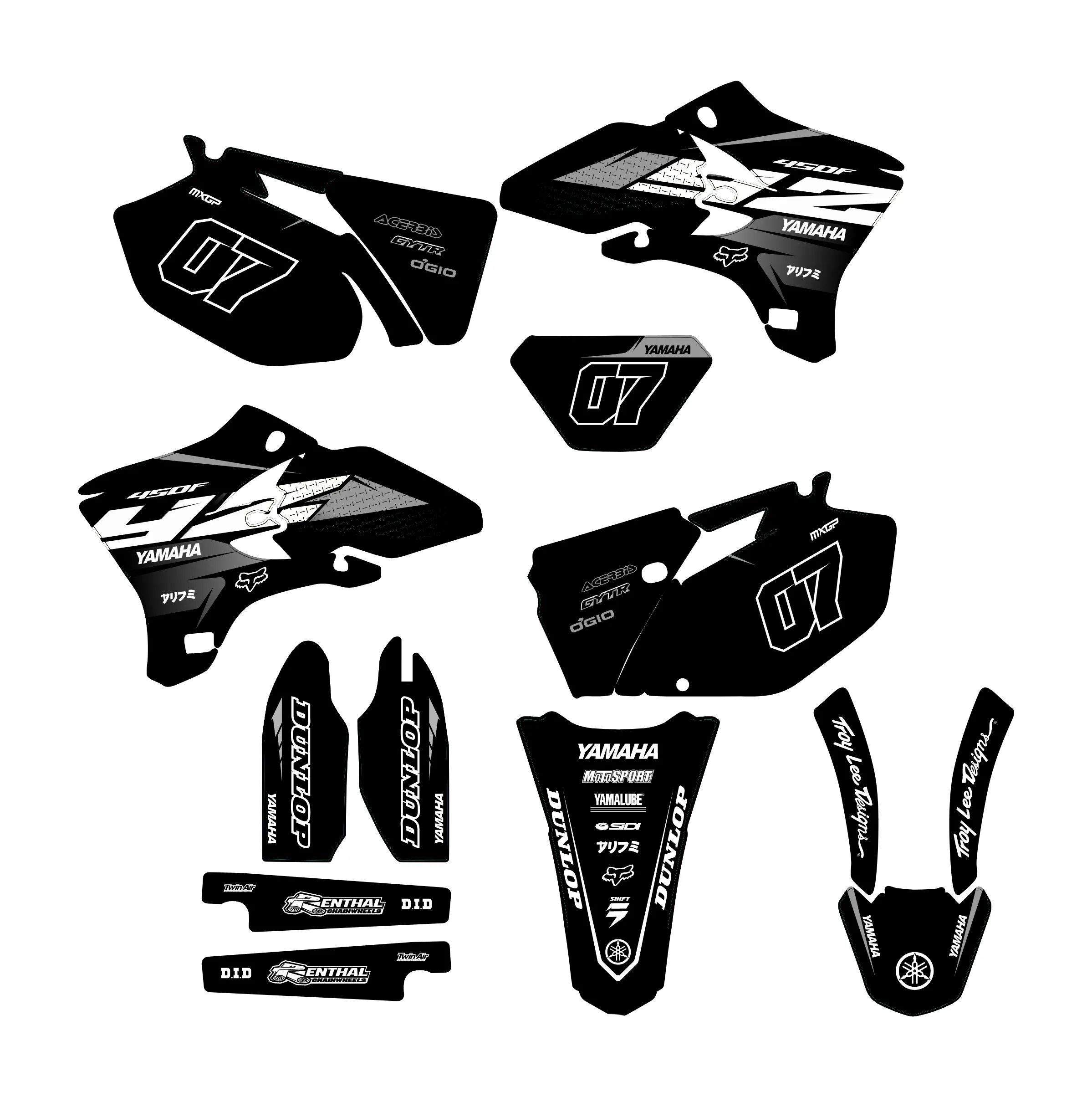 kit déco yamaha 250 yzf (2003 2005) race noir