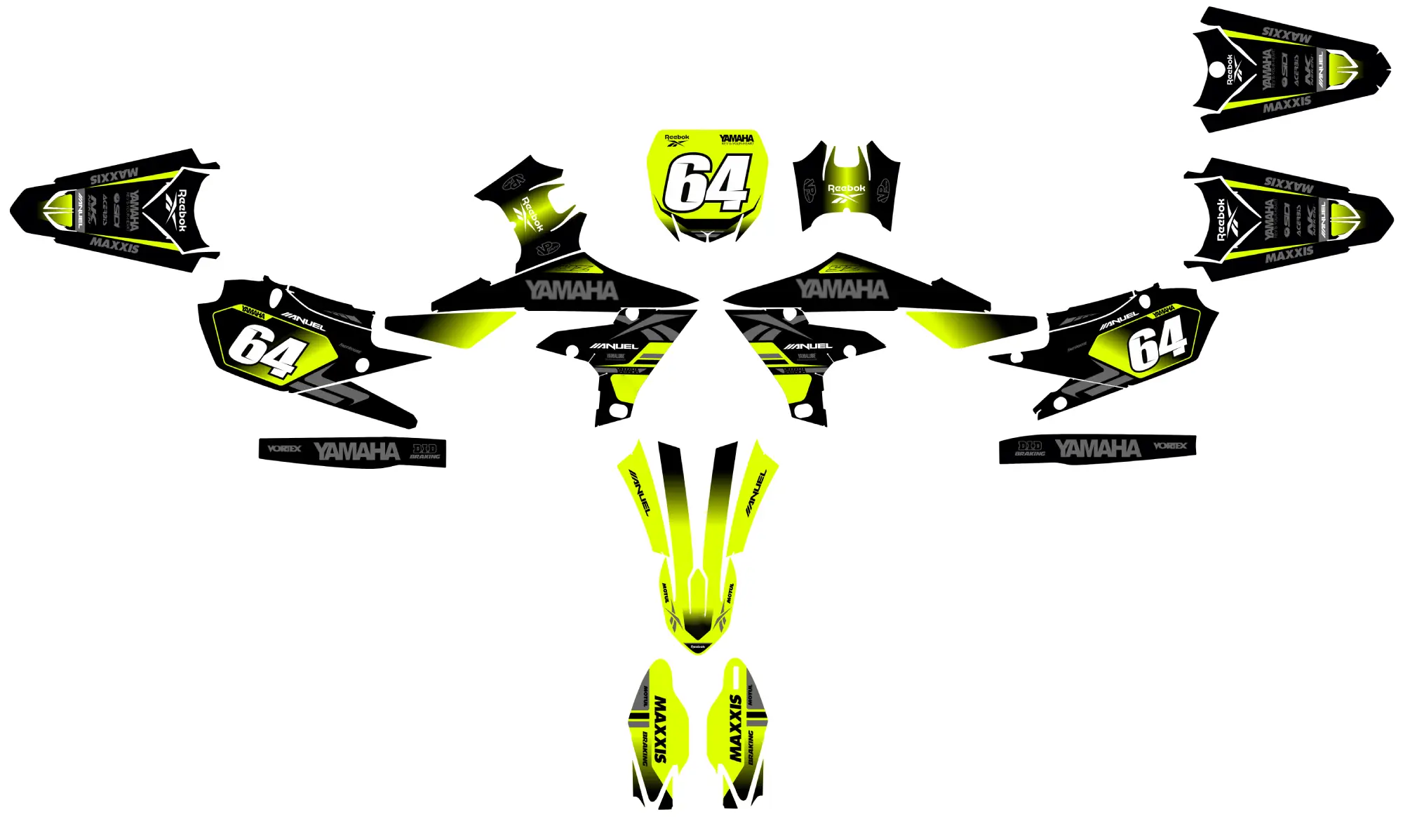 kit déco yamaha 450 yzf (2018 2022) anuel jaune