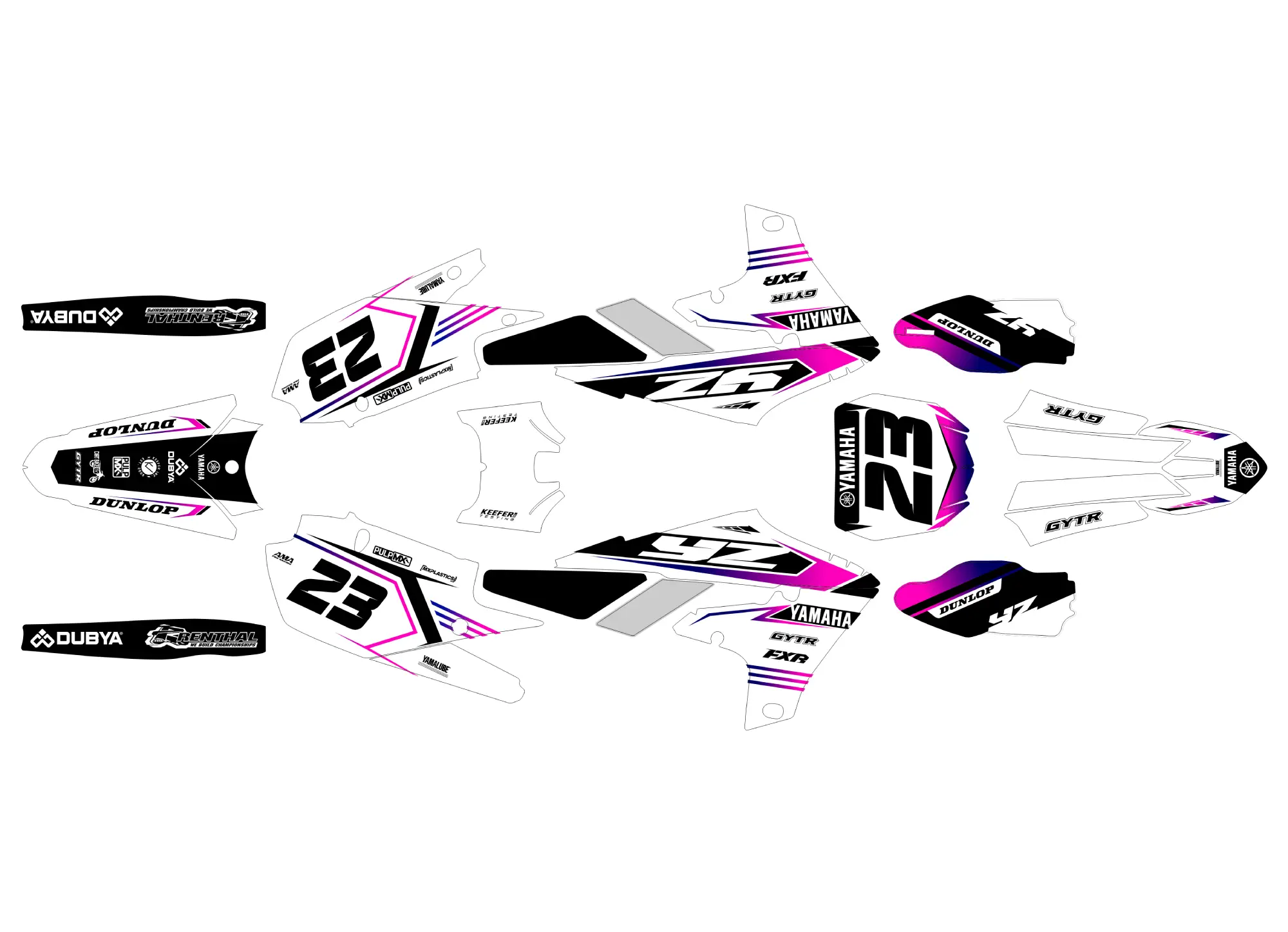 kit déco yamaha 450 yzf (2018 2022) factory rose