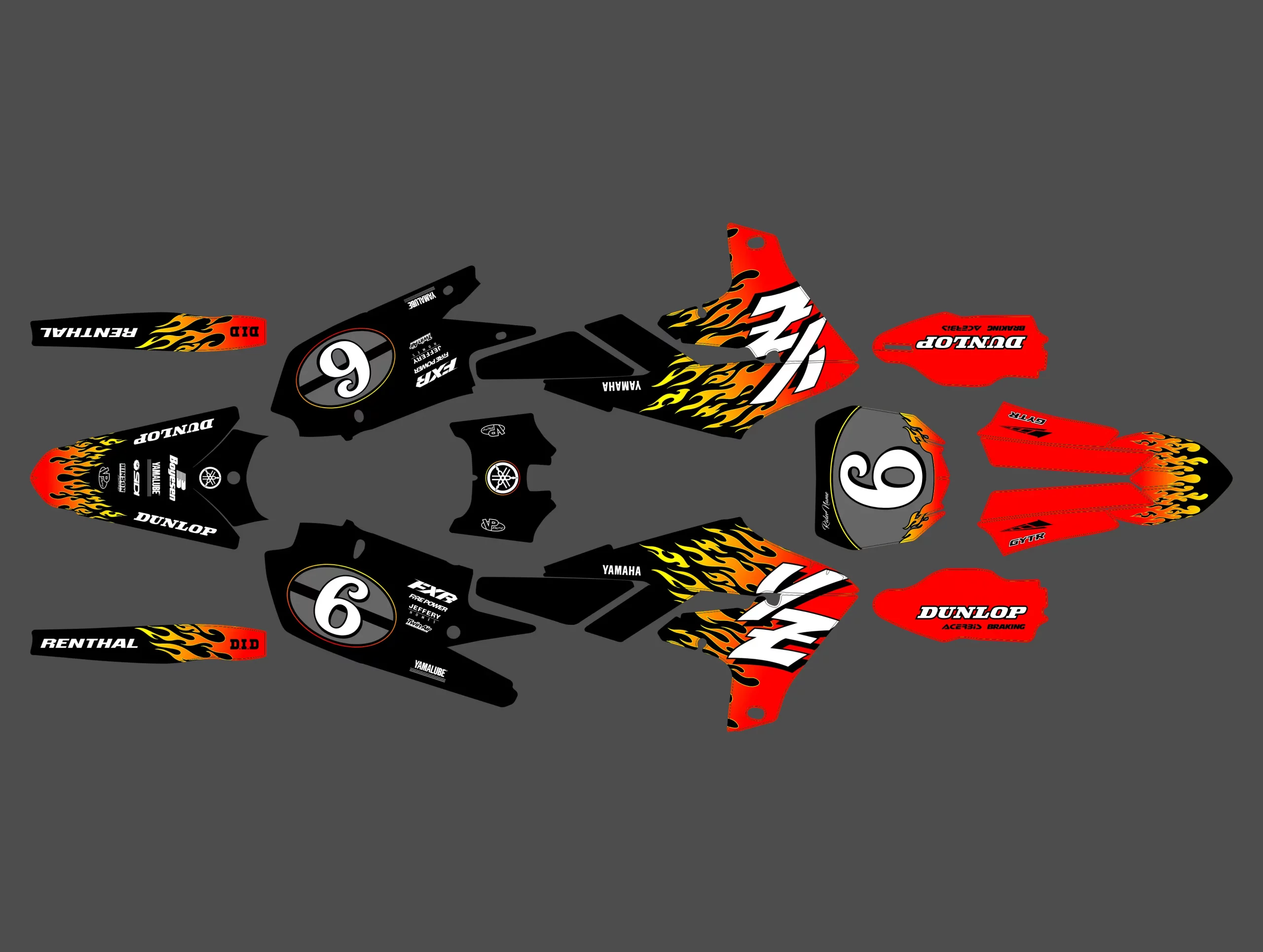 kit déco yamaha 450 yzf (2018 2022) flamme