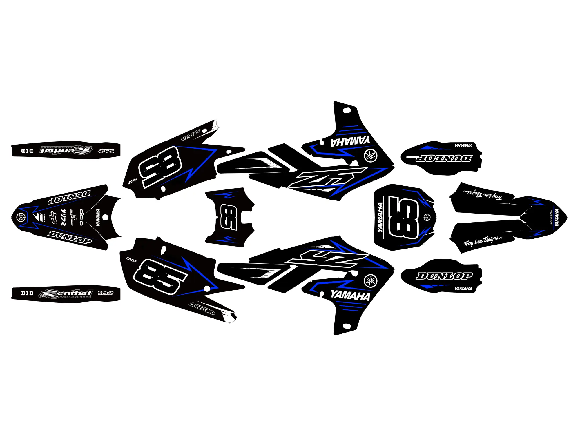 kit déco yamaha 450 yzf (2018 2022) ligne bleu