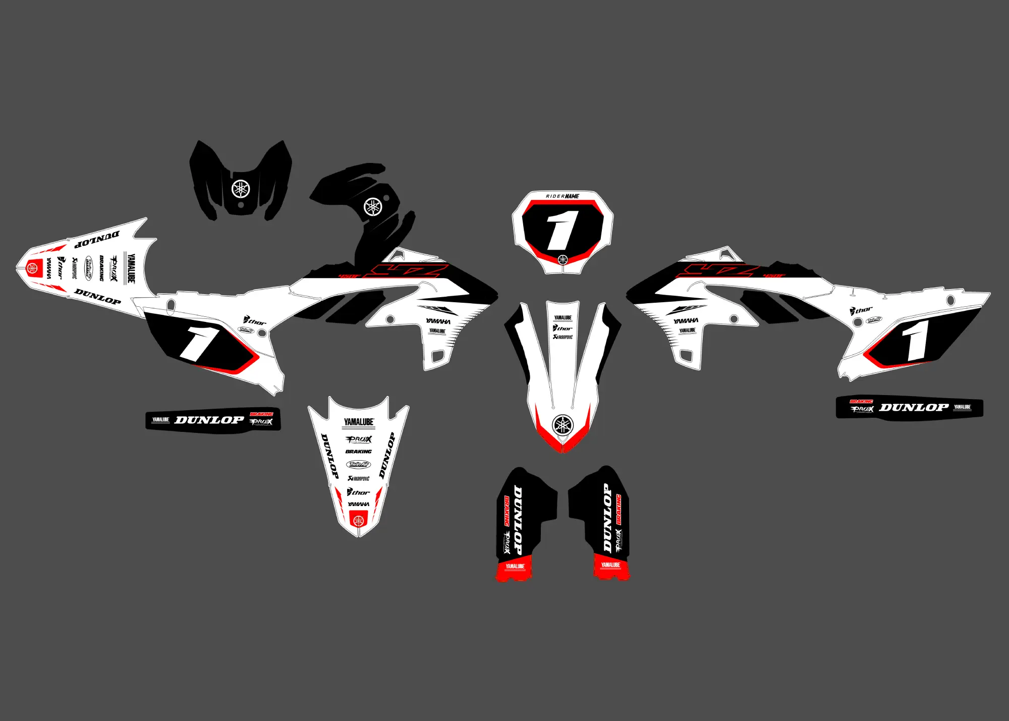 kit déco yamaha 450 yzf (2023 2024) détail rouge