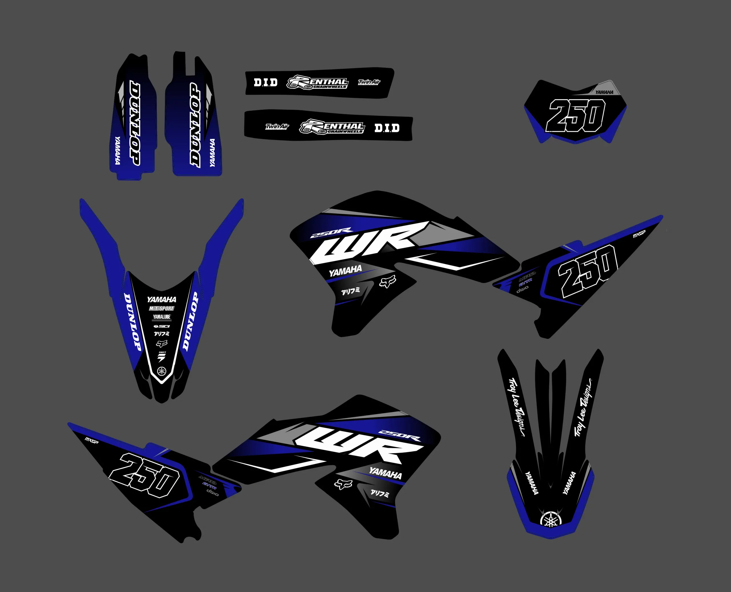 kit déco yamaha wr250x – race bleu
