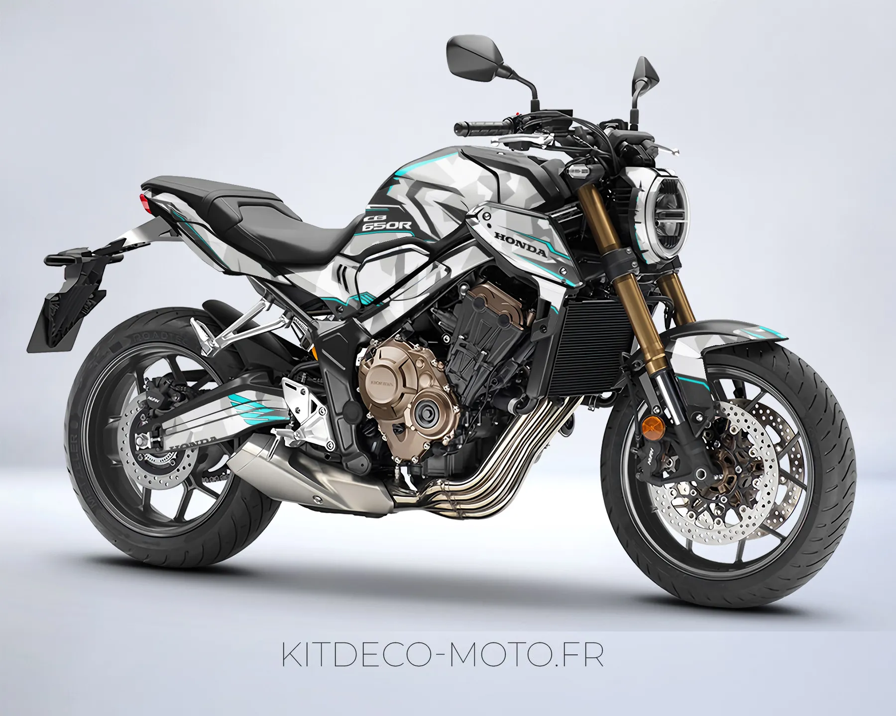 kit déco honda cb 650 r (2019 2023) – camouflage cyan