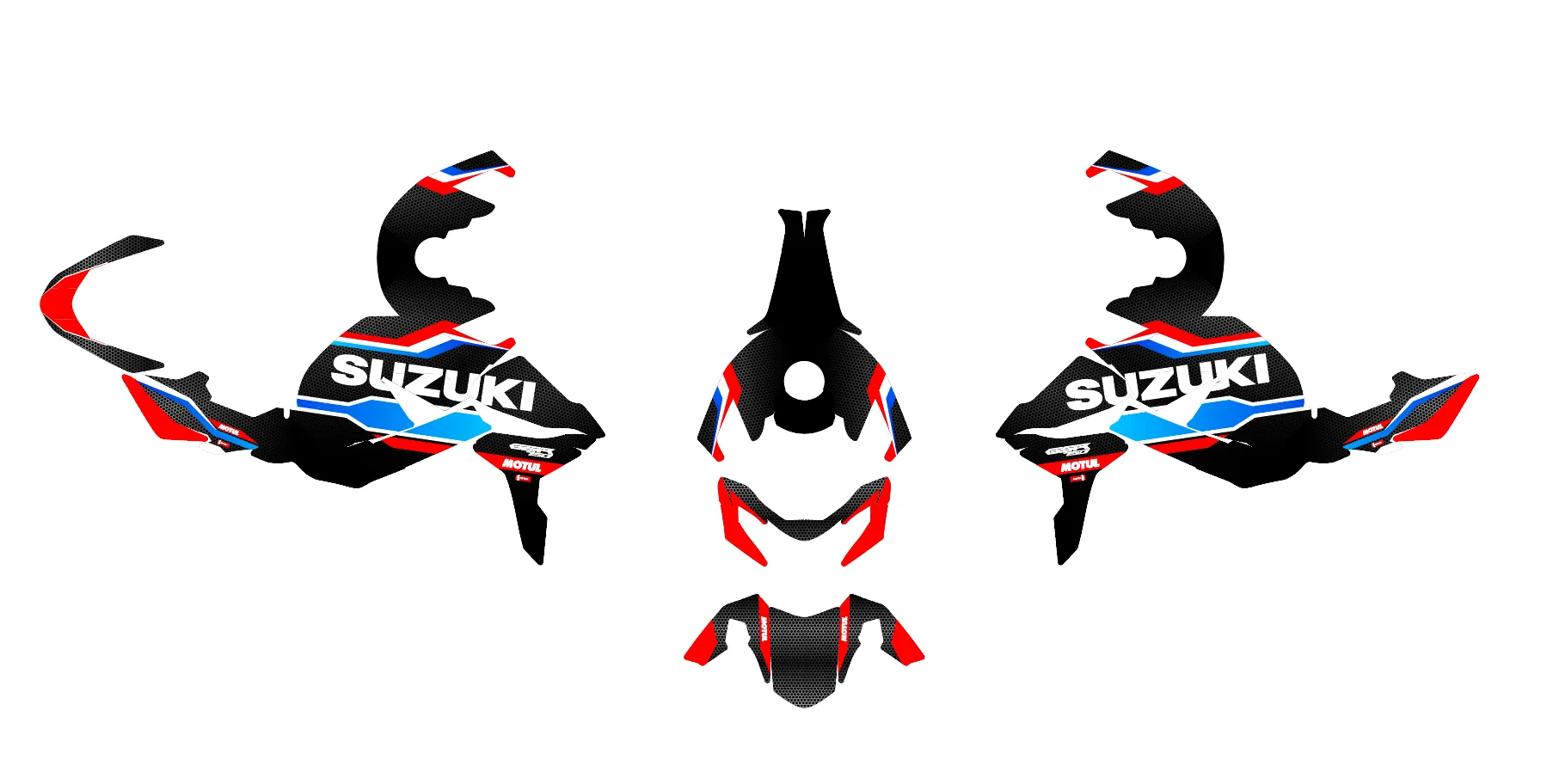 kit déco suzuki gsr 750 (2011 2017) – pyr rouge / bleu