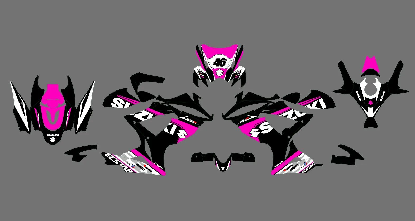 kit déco suzuki gsx r 600 / 750 – factory rose