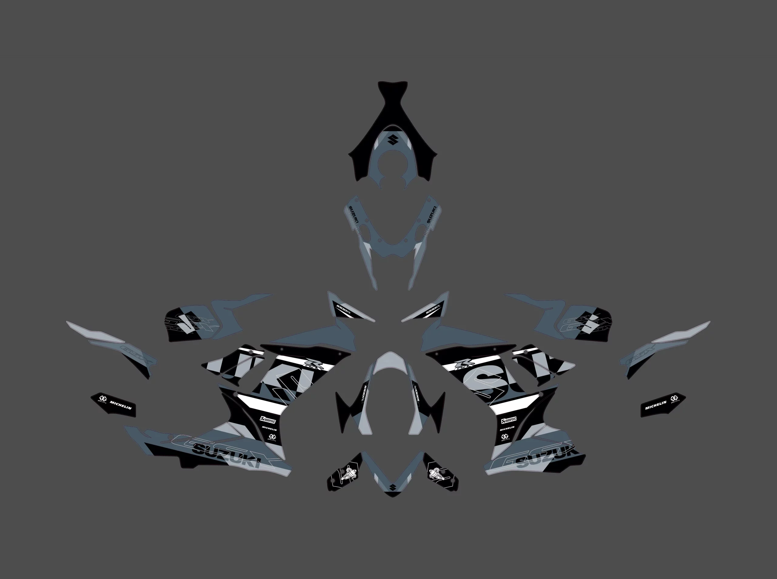 kit déco suzuki gsx r 600 / 750 – grey