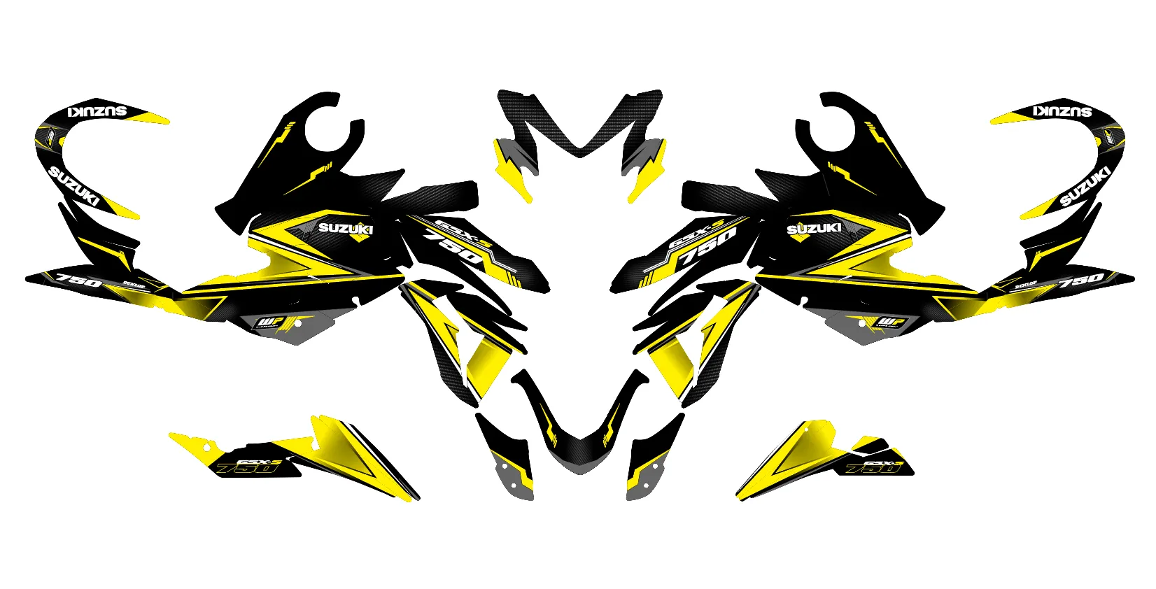 kit déco suzuki gsx s 750 – factory jaune