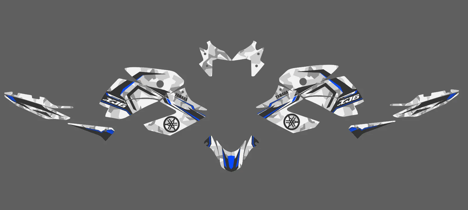 kit déco yamaha xj6 camo bleu