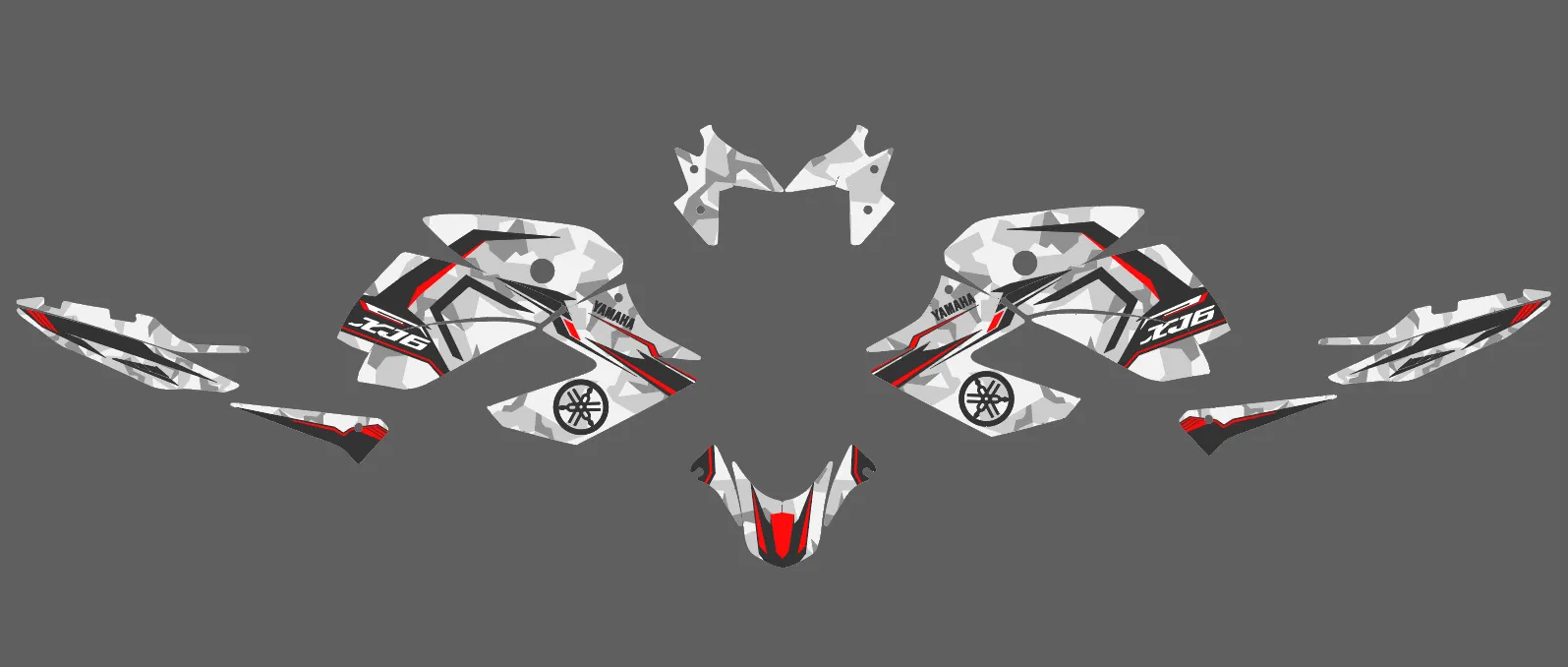 kit déco yamaha xj6 camo rouge
