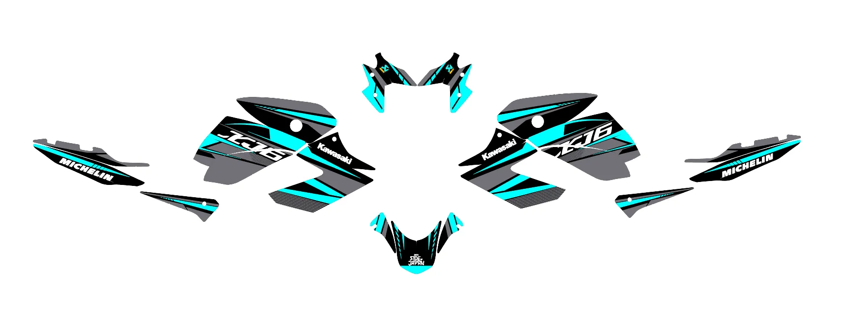 kit déco yamaha xj6 factory cyan