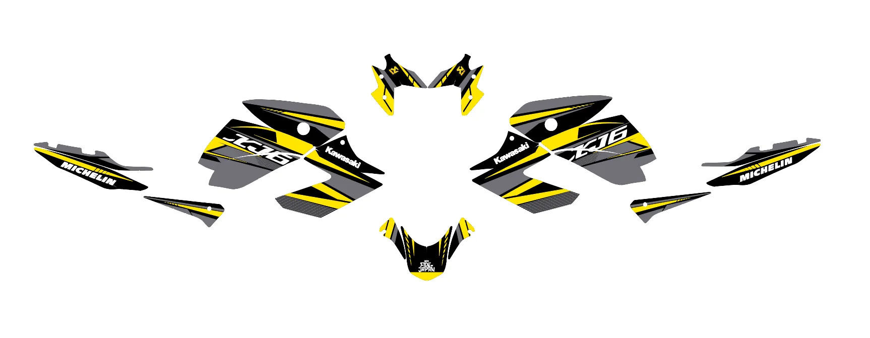 kit déco yamaha xj6 factory jaune