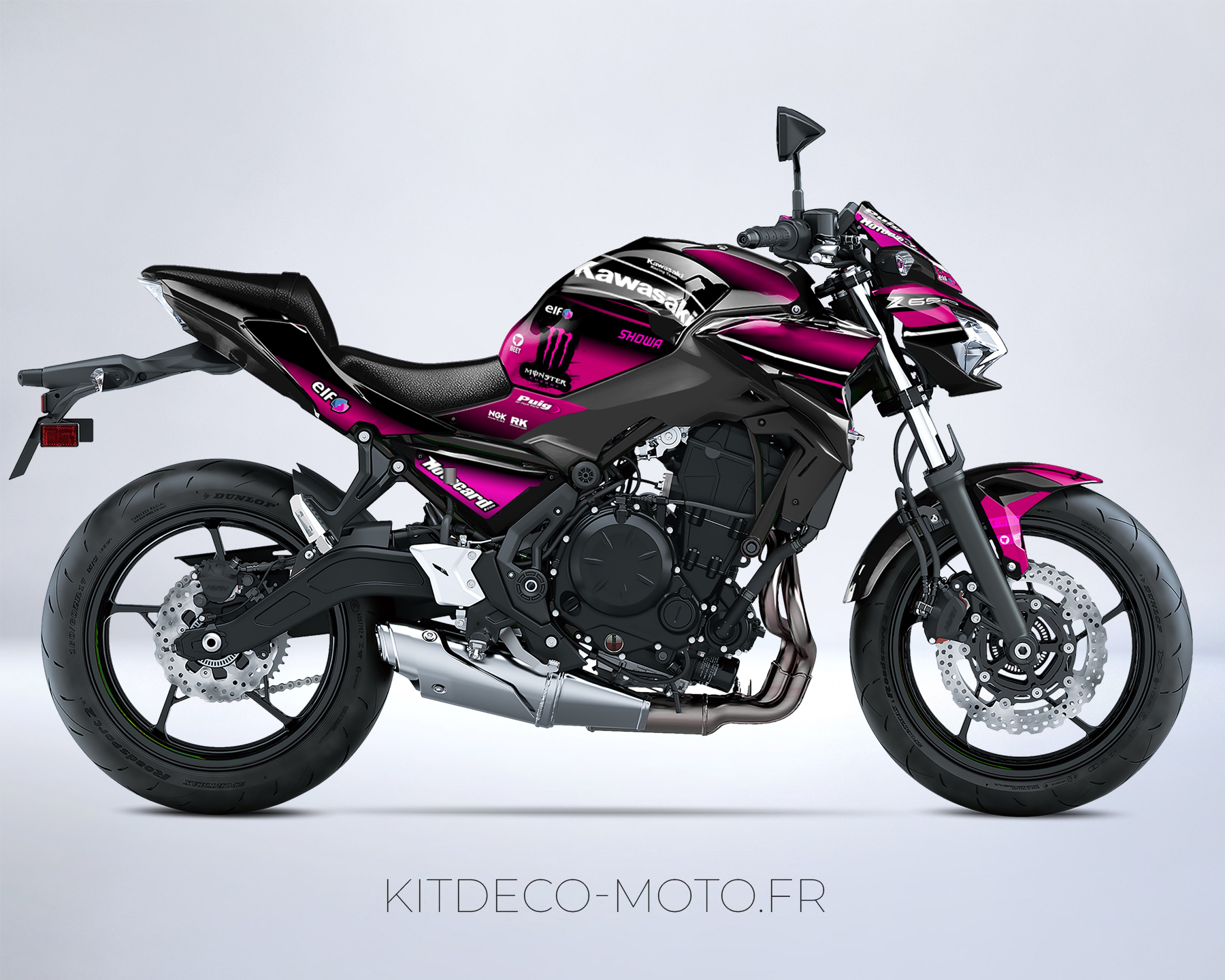 kit déco kawasaki z650 monster rose